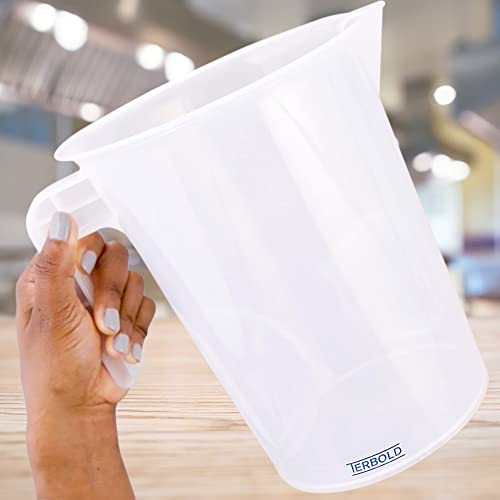 Terbold 5 Liter Measuring Pitcher 3-Pack | 1.3 Gallon Shatterproof Plastic Large Graduated Mixing Pitchers, 1 to 2 Gallons (5L, 5000ml) - Image 5