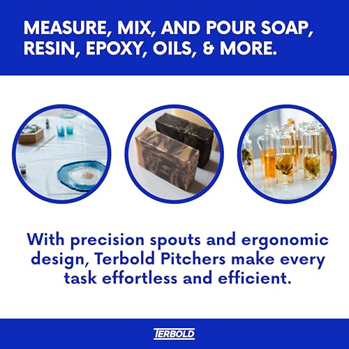 Terbold 5 Liter Measuring Pitcher 3-Pack | 1.3 Gallon Shatterproof Plastic Large Graduated Mixing Pitchers, 1 to 2 Gallons (5L, 5000ml) - Image 4