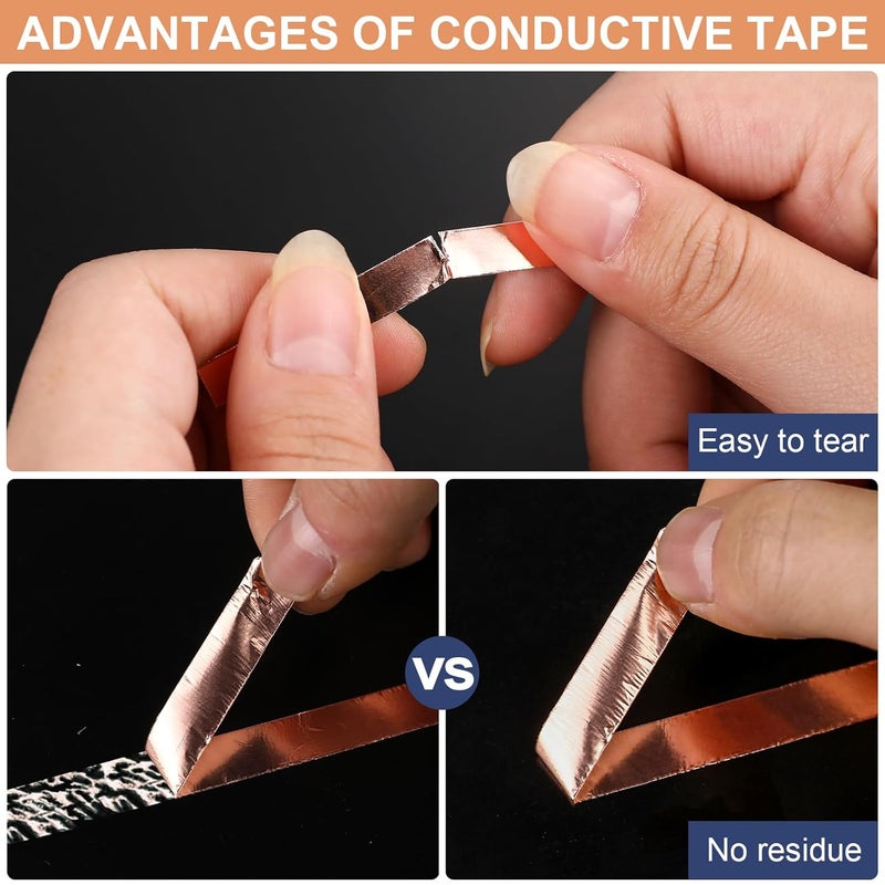 LOVIMAG Copper Tape (1/4inchX82.5FT), Copper Foil Tape for Stained Glass, Copper Tape Conductive Adhesive for Guitar and EMI Shielding, Soldering, Crafts, Electrical Repairs, Grounding, DIY(1Rolls) - Image 5