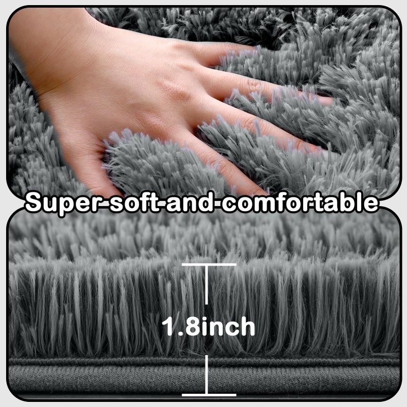 CAIYUECS Large Rug for Living Room 10x12: Area Rug 10x12 Grey Rugs for Living Room - Shag Rug 10x12 Soft Plush Fuzzy Modern Indoor Shaggy Carpet for Bedroom. - Image 5