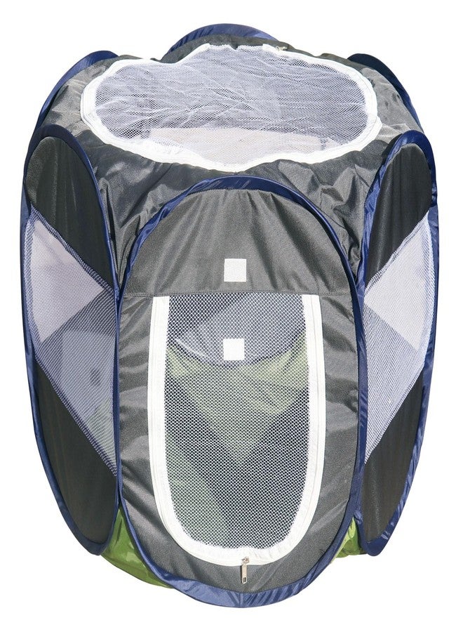 Homecute Foldable Pet Playpen with Mesh Window,pet cage for Dogs and Cats,Tent Kennel and Carrying Case with Removable Zippered & Rollable Mesh Door for Travel Camping,Indoor & Outdoor Use (Gray) - Image 1