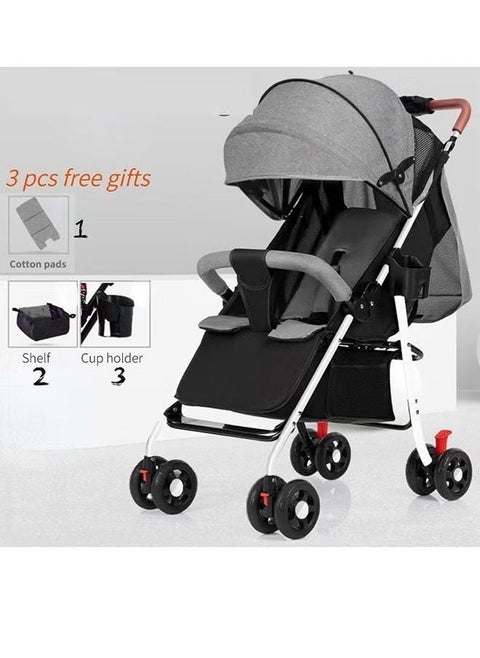 Baby Single Stroller Light Folding Sitting Reclining for Infant Little Girls Boys 3-36 Months