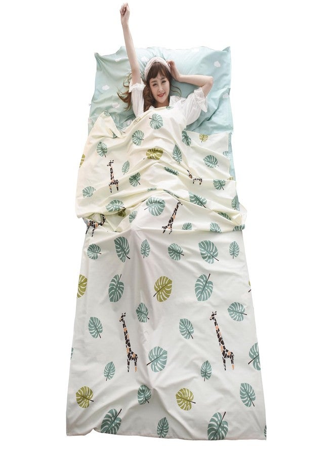 TRIWONDER Cotton Sleeping Bag, Sleeping Bag Lining, Lightweight and Compact, Sleeping Bag Inlay, Summer Sleeping Bag, Travel Sleeping Bag for Travel (White, M - 120 x 230 cm) - Image 1