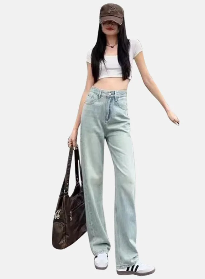 YUNIQEE Blue Straight Fit High-Rise Jeans