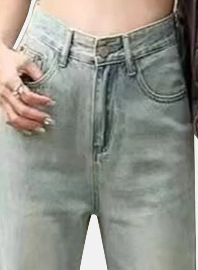 YUNIQEE Blue Straight Fit High-Rise Jeans