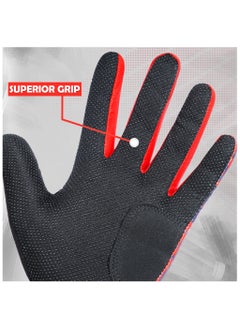 KM SPORTS KM Sports Hard Tennis Batting Gloves - High-Performance, Heavy Duty, Long-lasting Protection for Intense Cricket Play - Right Hand, Modern Design - Red  - Image 2