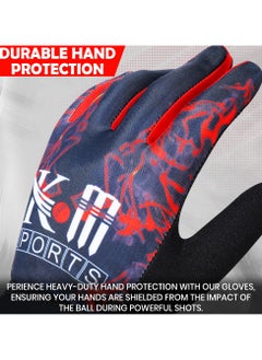 KM SPORTS KM Sports Hard Tennis Batting Gloves - High-Performance, Heavy Duty, Long-lasting Protection for Intense Cricket Play - Right Hand, Modern Design - Red  - Image 4