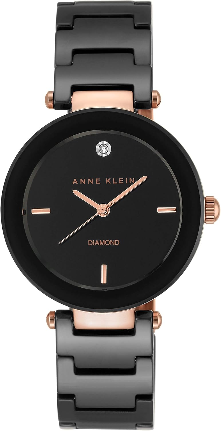 Anne Klein Women's Black Ceramic Bracelet Watch - Image 1