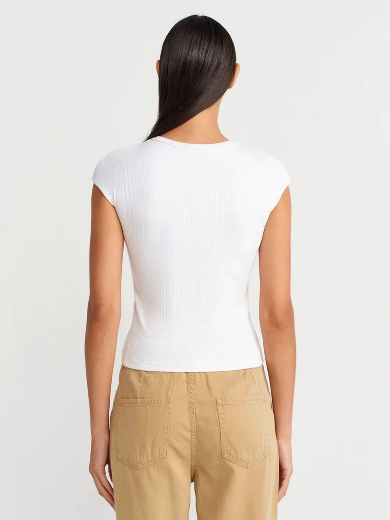 Dilvin DILVIN Fitted Cotton Jersey Crew Neck T-Shirt
