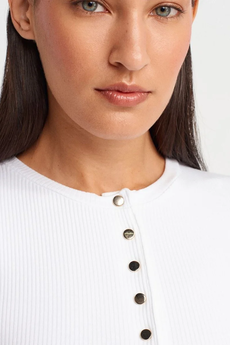 Dilvin White DILVIN Fitted Cotton Jersey Crew Neck T-Shirt for Women | Best Price UAE