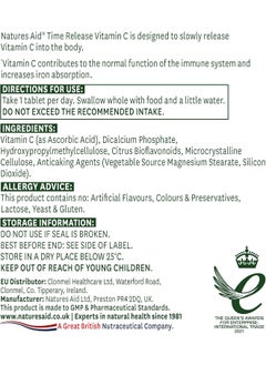 Natures Aid Vitamin C 1000Mg Time Release, 90 Tablets  - Image 3