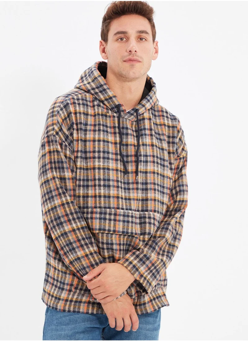 trendyol Checked Hoodie