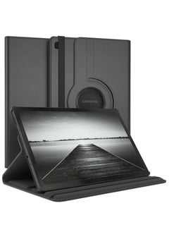 Rotating Case for Samsung Galaxy Tab A7 10.4 (2020/2022) 【T500/T505/T507/T509】 | 360-Degree Stand with Auto Sleep/Wake | Folio Leather Smart Tablet Cover (Black)