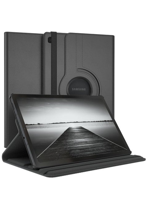 Rotating Case for Samsung Galaxy Tab A7 10.4 (2020/2022) 【T500/T505/T507/T509】 | 360-Degree Stand with Auto Sleep/Wake | Folio Leather Smart Tablet Cover (Black)