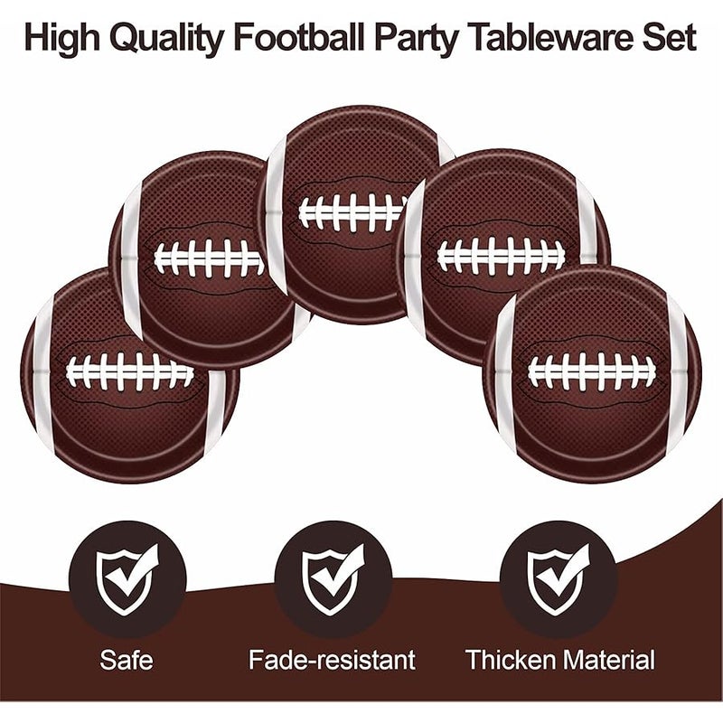 Aixuler 40pcs Football Party Paper Plates Set Disposable Sports Party Food Dinner Dessert Plates Birthday Tableware Decorations Favors, Including 20pcs 9 and 20pcs 7 Plates for Football Theme Plates - Image 3