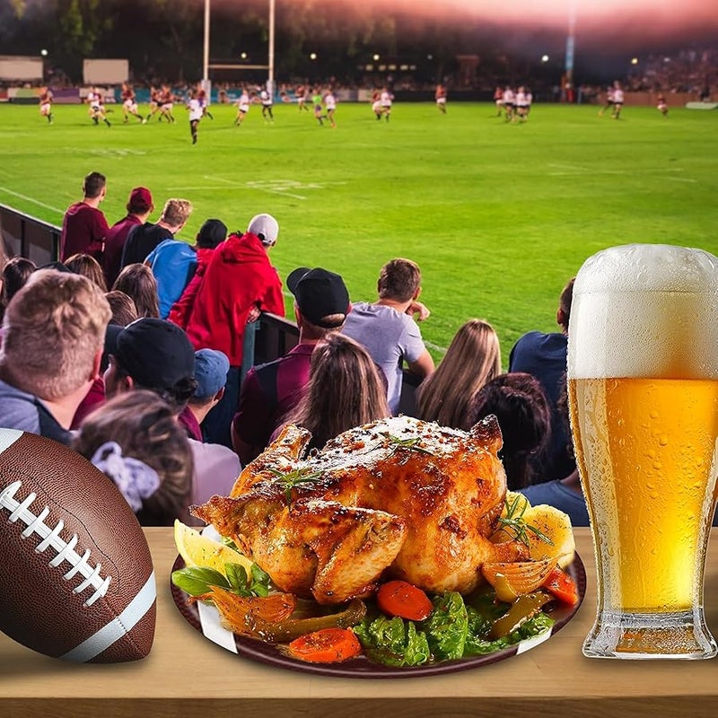 Aixuler 40pcs Football Party Paper Plates Set Disposable Sports Party Food Dinner Dessert Plates Birthday Tableware Decorations Favors, Including 20pcs 9 and 20pcs 7 Plates for Football Theme Plates - Image 4