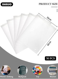 50 PCS Frosted Clothes Packaging Bags for Shipping, Reusable Frosted Zipper Plastic Bags for Clothing Travel Storage Bags, Clear Plastic Apparel Bag with Vent Holes, Resealable Apparel Zip Slider Bags for for Underwear, Towels, Shoes, Clothes, Cosmetics, Toiletries - pzsku/ZA955AE65F36B9EEF8532Z/45/_/1736215260/6838fccf-ad15-4e9d-af0a-872917df1c89