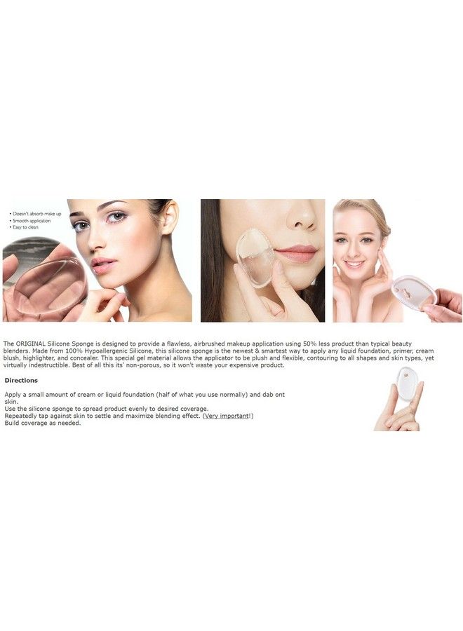 OUT OF BOX Kelley Silicone Makeup Jelly Sponge Liquid Foundation Applicator Blender For Face Make Up Tool (Transparent) - Image 3