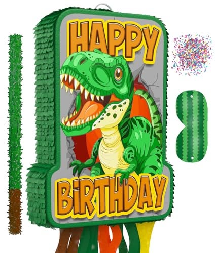 Jergrim Dinosaur Birthday Pinata 4 Pc Set TRex Jurassic Party Supply Dino Parties Decor Roar Pinatas Birthday Games Mexican Piata De Dinosaurio Fits Pinata Stuffers And Dinosaurs Party Favor - Image 1