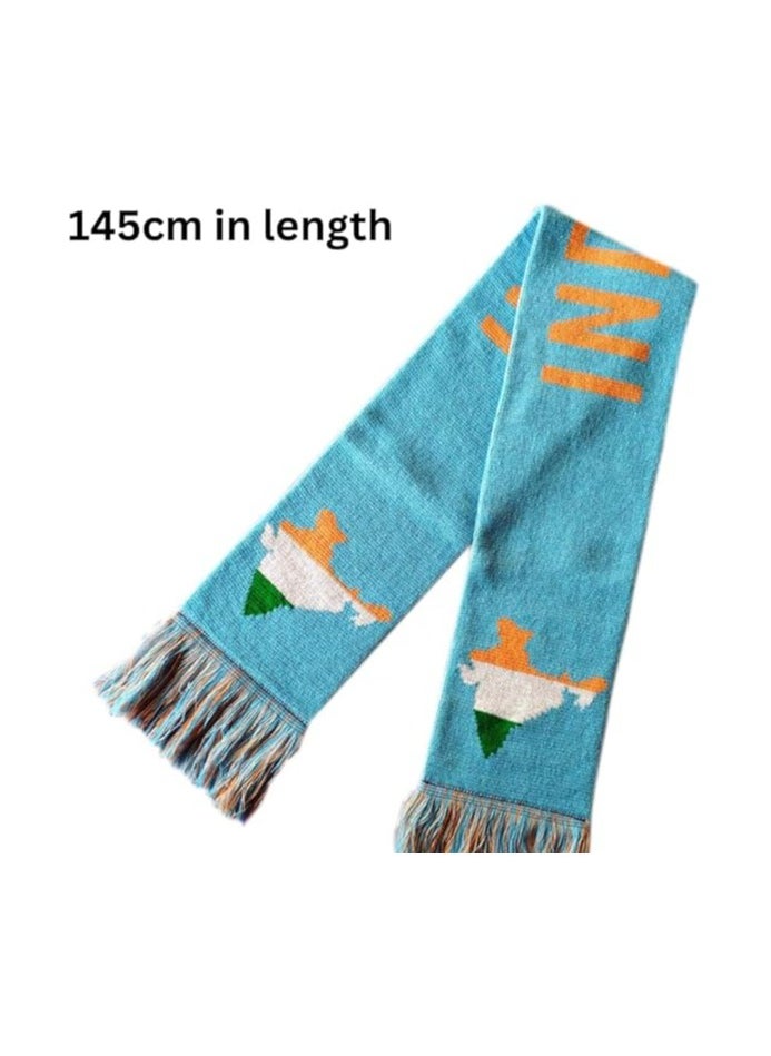 برينت شوب فور مي - تي شيرت رجالي من India Jersey، وشاح وعلم كبير (90 سم × 150 سم) كومبو يهتف للهند مع هذه المجموعة الأنيقة للمباريات أو الأحداث أو الاحتفالات - Image 1