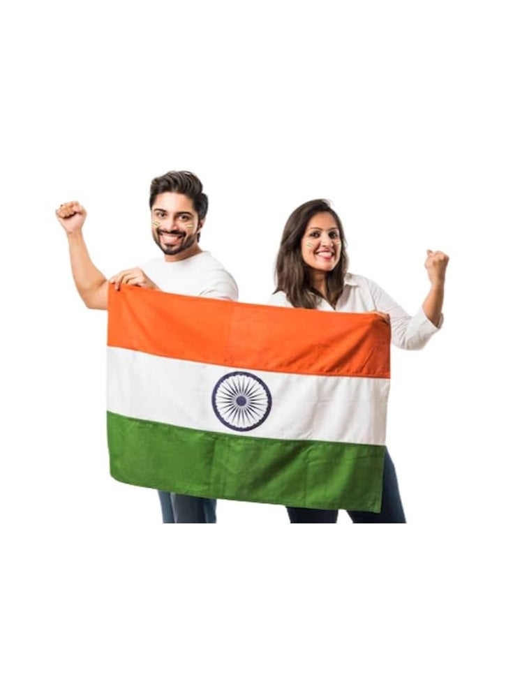 برينت شوب فور مي - تي شيرت رجالي من India Jersey، وشاح وعلم كبير (90 سم × 150 سم) كومبو يهتف للهند مع هذه المجموعة الأنيقة للمباريات أو الأحداث أو الاحتفالات - Image 1