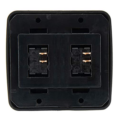 RecPro RV Switch SPST Switch On/Off 2 Gang Bezel | RV Electrical | Camper Switches (Black) - Image 3