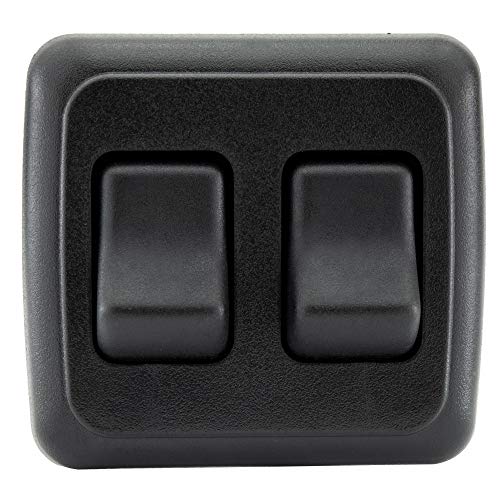 RecPro RV Switch SPST Switch On/Off 2 Gang Bezel | RV Electrical | Camper Switches (Black) - Image 2
