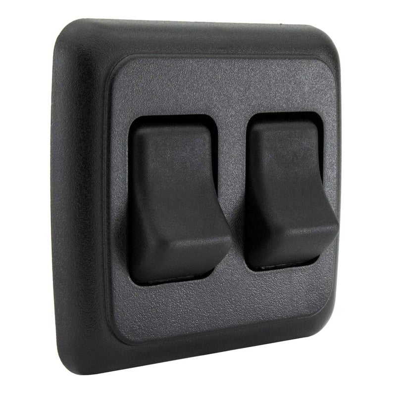 RecPro RV Switch SPST Switch On/Off 2 Gang Bezel | RV Electrical | Camper Switches (Black) - Image 5