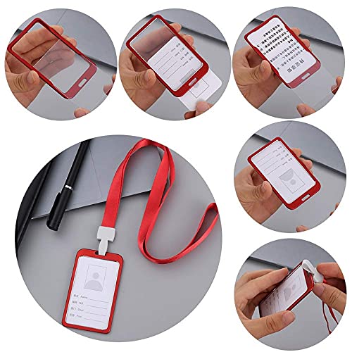 WHNOATOC id Card Holder for Office,id Card Holder for Women, id Card Holder for Men Stylish, id Card Holder for Student, id Card Holder for Office Steel, Office id Card Covers Holders Pack of 3(RED) - Image 5