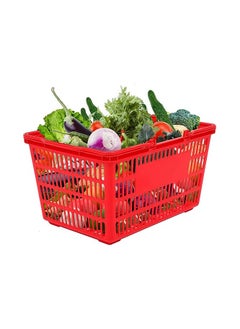 Shopping Basket Portable Plastic Shopping Basket 25L Durable Plastic Shopping Basket with Handle