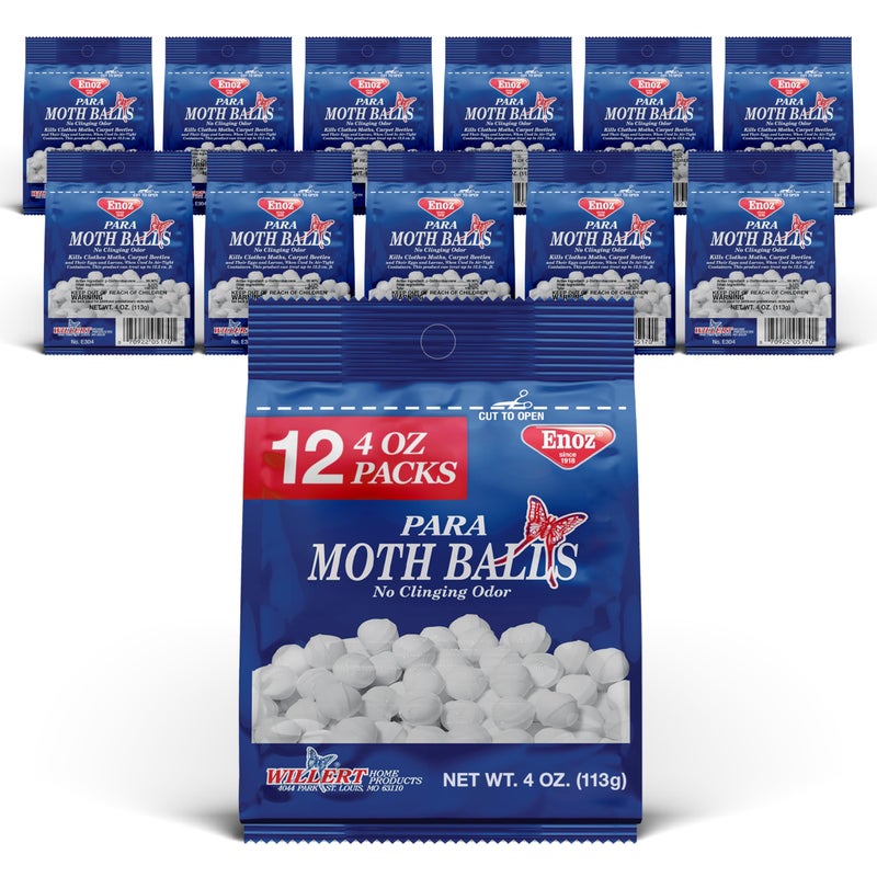 Enoz Enoz para Moth Balls, Kills Clothes Moths and Carpet Beetles, No Clinging Odor, Use for Storage, 4 oz - Image 1