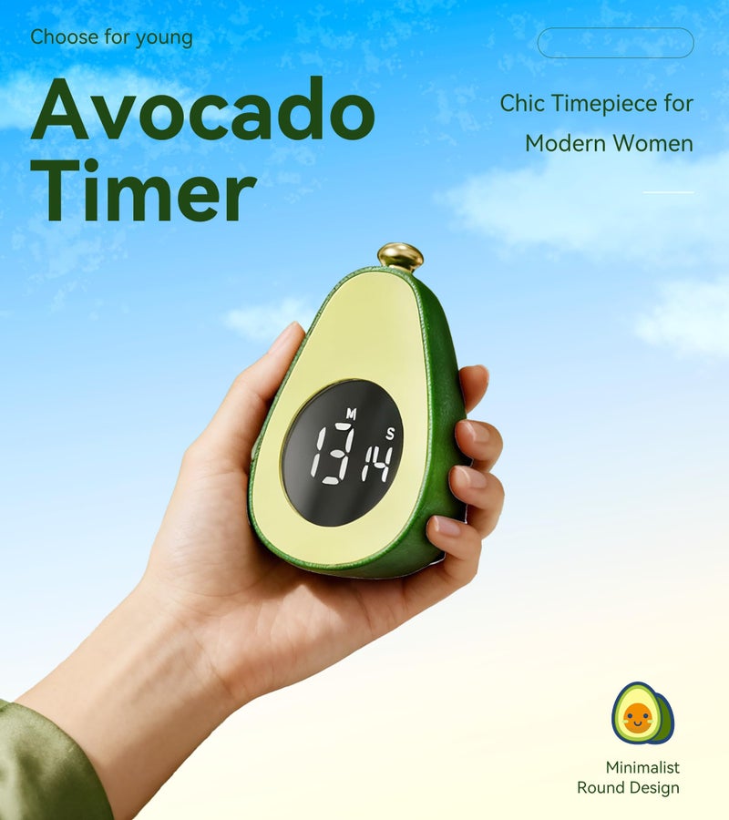 Doli Yearning Digital Visual Timer Kitchen Timer for Yoga, Exercise, 99-Minute Silent Countdown, Time Management Tool with Pause Function (Avocado) - Image 2