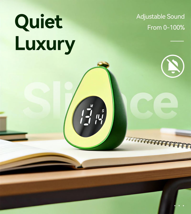 Doli Yearning Digital Visual Timer Kitchen Timer for Yoga, Exercise, 99-Minute Silent Countdown, Time Management Tool with Pause Function (Avocado) - Image 3