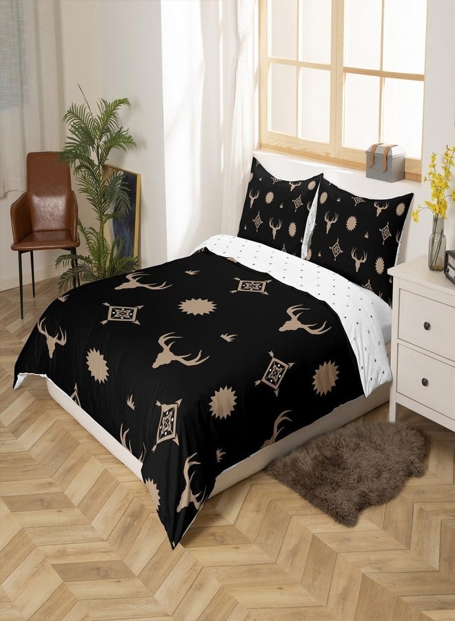 Feelyou Western Decor Bedding Set for Kids Boys Girls Rodeo Cowboy Style Comforter Cover Set King Size Wild West Cowboy Duvet Cover Bedroom Decor Skull Bedspread Cover Bedding Collection 3Pcs - Image 2