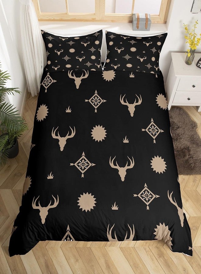 Feelyou Western Decor Bedding Set for Kids Boys Girls Rodeo Cowboy Style Comforter Cover Set King Size Wild West Cowboy Duvet Cover Bedroom Decor Skull Bedspread Cover Bedding Collection 3Pcs - Image 1