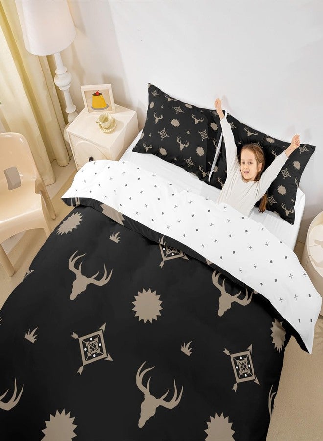 Feelyou Western Decor Bedding Set for Kids Boys Girls Rodeo Cowboy Style Comforter Cover Set King Size Wild West Cowboy Duvet Cover Bedroom Decor Skull Bedspread Cover Bedding Collection 3Pcs - Image 5