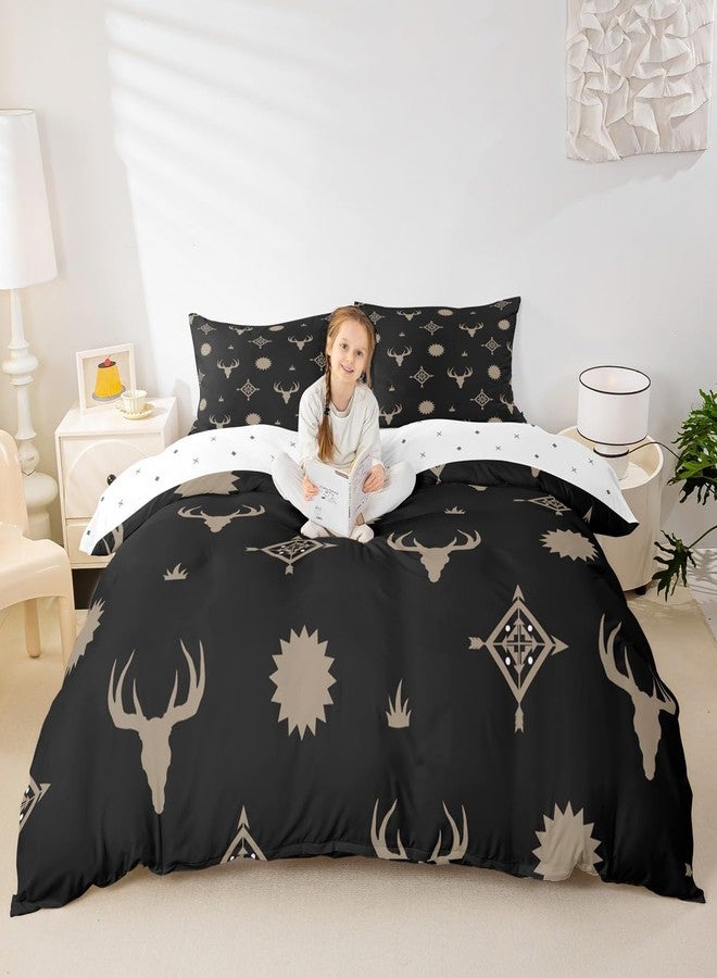 Feelyou Western Decor Bedding Set for Kids Boys Girls Rodeo Cowboy Style Comforter Cover Set King Size Wild West Cowboy Duvet Cover Bedroom Decor Skull Bedspread Cover Bedding Collection 3Pcs - Image 4