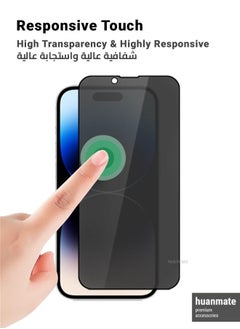 huanmate Premium Privacy Screen Protector For Apple iPhone 14 Pro Black  - Image 5