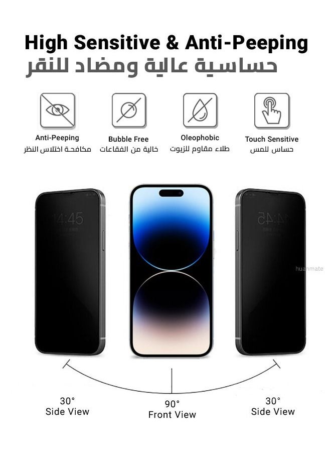 هووانميت لاصقة حماية للشاشة للخصوصية مضادة للتجسس لهاتف أبل آيفون 14 برو  - Image 2