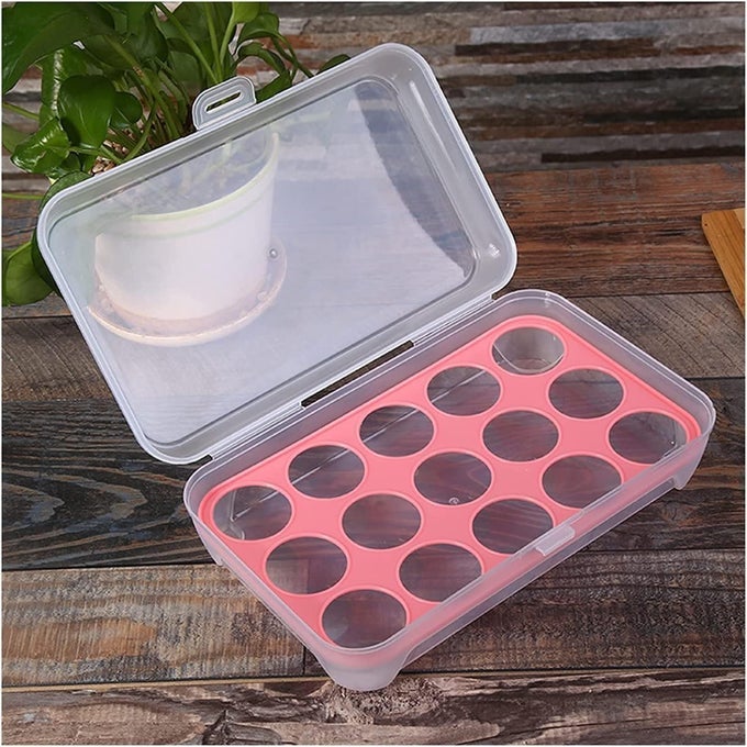 REUSABLE EGG STORAGE BOX REFRIGERATOR EGG RACK SINGLE LAYER EGG TRAY REFRIGERATOR STORAGE 15 EGG CAPACITY EGG STORAGE RACK 1PCS