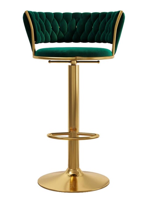 Modern Velvet Adjustable Barstools 360° Swivel Counter Stools with Golden Base Upholstered Open Back Tall Bar Chairs with Footrest for Home Pub Kitchen