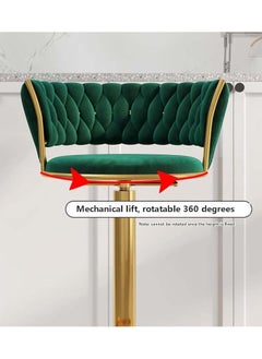 DubaiGallery Modern Velvet Adjustable Barstools 360° Swivel Counter Stools with Golden Base Upholstered Open Back Tall Bar Chairs with Footrest for Home Pub Kitchen  - Image 4