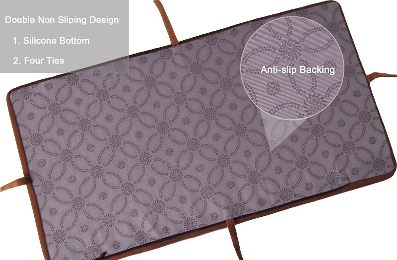 Augld 2 Pack Washable Stool Cushion for Saddle Stool Non-Slip Rectangle Padded Bar Stool Cover 9.5"x18" Coffee - Image 2