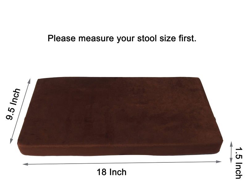 Augld 2 Pack Washable Stool Cushion for Saddle Stool Non-Slip Rectangle Padded Bar Stool Cover 9.5"x18" Coffee - Image 4