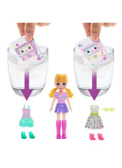 Polly Pocket Doll & Playset, Disco Dance Fashion Reveal Unboxing Travel Toy With 3-Inch Hoodie Buddy Doll, 16 Accessories & Surprise Water Play  - Image 4