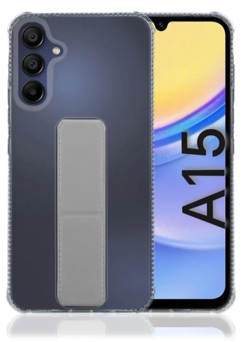 ARMOR - Protective cover for Samsung A15 with 3-in-1 interactive magnetic grip, transparent/gray - Image 1