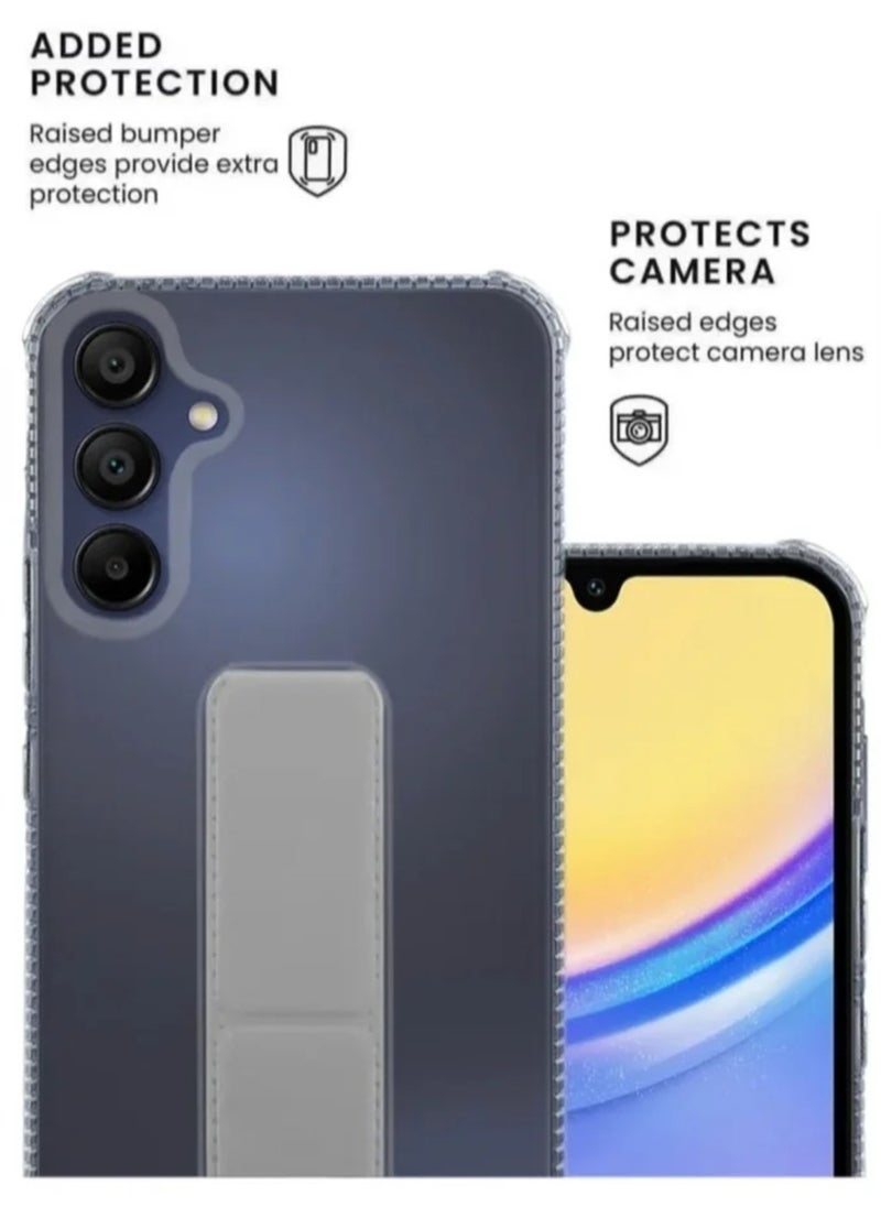 ARMOR - Protective cover for Samsung A15 with 3-in-1 interactive magnetic grip, transparent/gray - Image 1