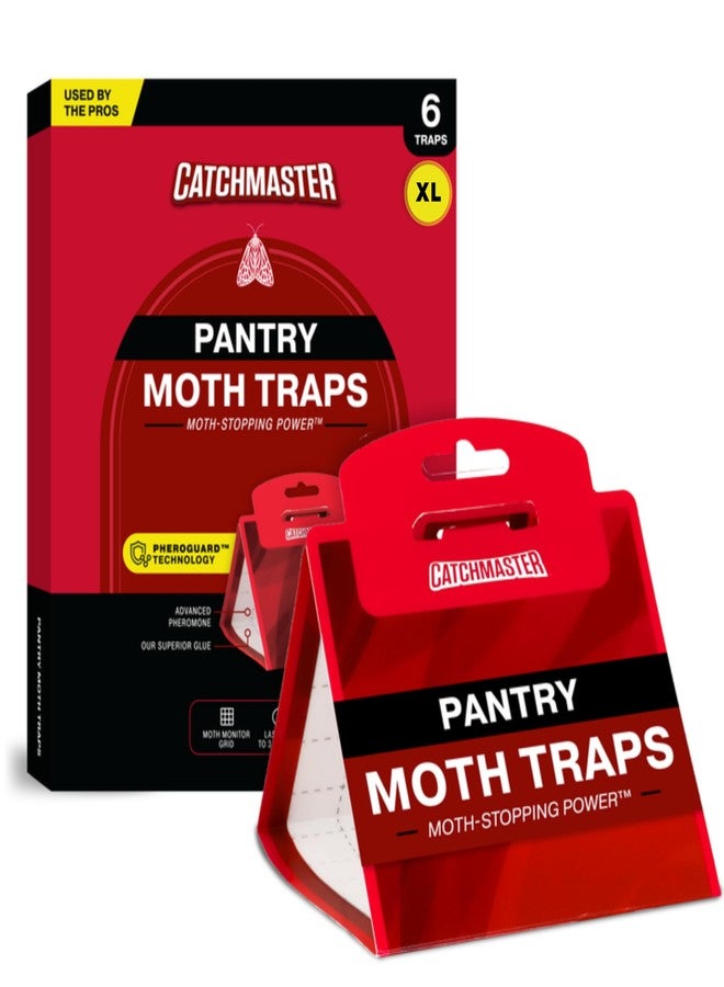 Catchmaster Premium Pantry Moth Traps, XL Odorless Sticky Glue Traps 6PK, Pheromone Attractant for House, Kitchen Storage & Kitchen Pantry Cabinet, PheroGuard Technology, Trap & Eliminate Moths - Image 1