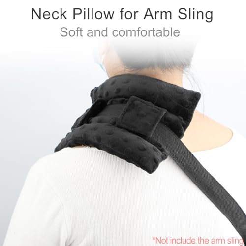 BNRendles Upgrade Neck Pad Strap Cushion Pillow for Arm Sling Comfort Shoulder Support Pad Rotator Cuff Replacemet Surgery Elbow Brace Carry Padded Cover Broken Wrist Hand Injury Cast, Minky Dot Black - Image 5