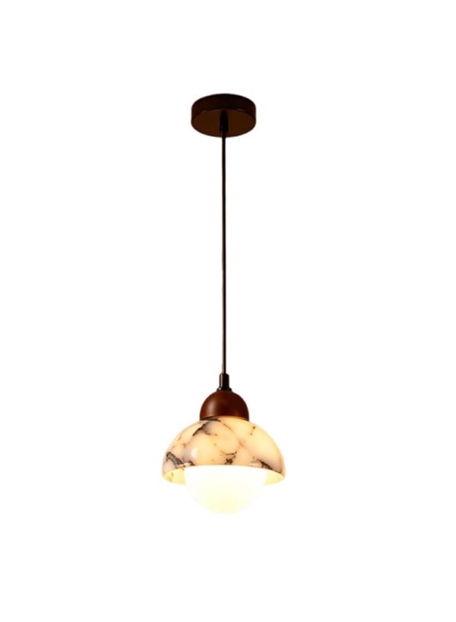 Natural Marble Texture Pendant Lamp (3000K Warm Bulb Included), Hand-Polished Yellowcave Stone Body, Multi-Ceiling Compatible for Dining/Bedroom/Living Room/Kitchen Island - Image 3